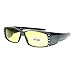 JuicyOrange Womens Fit Over Glasses Polarized Night Driving Rhinestone Sunglasses Gray