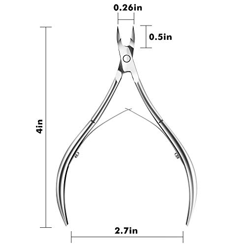 Cuticle Trimmer Cuticle Nippers - Cuticle Remover Professional Cuticle Cutter Stainless Steel Cuticle Scissors Nail Clippers Pedicure Manicure Tools by INFELING - Thumbnail 6