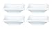 Happy Sales HSPS-SQW03, Sauce Dish White Ceramic rectangular 4 pc, White