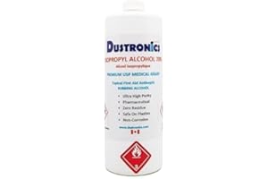 Dustronics,1 Liter, 70% Isopropyl Alcohol, Premium USP Medical Grade, Pharmaceutical, Non-Corrosive