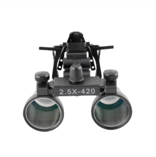 Clip-on Magnifying Loupe with Metal Clip Binocular Loups for Glasses (2.5X)