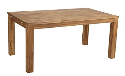Famous Home GRASEKAMP Qualität seit 1972 Rustikaler Akazien Holztisch 160x90 cm Esstisch Gartentisch mit Schutzhülle Natur