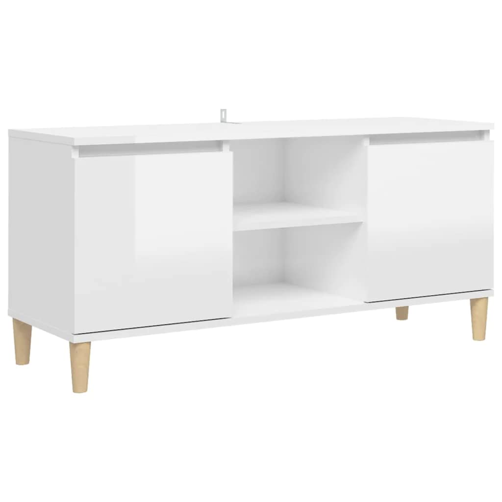 vidaXL-Mueble-de-TV-con-Patas-Soporte-Mobiliario-Aparador-Estante-Salon-Sala-de-Estar-Dormitorio-Decoracion-Blanco