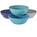 Sonoma 28-ounce Plastic Bowls for Cereal or Salad | set of 8 in 4 Coastal Colors