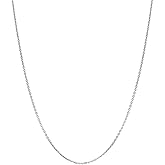 BERRICLE Italian Sterling Silver Fashion Rolo Chain Necklace for Women, Rhodium Plated