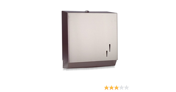 DISPENSADOR INOX de Toallas de papel para Manos Zig Zag para secado de manos fabricado en Acero de calidad para baños Públicos con cerradura y llave ...