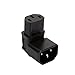Vellcon IEC 320 C14 to C13 Power Adapter PDU Plug/Socket Down 90 Degree Wall-Mounted LCD TV AC Connector IEC 3Pole Male to Female 90Degree Down Angle AC Converter