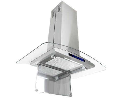 FIREBIRD Stainless Steel 36" Euro Style Island Mount Range Hood LED Screen FBGV-P5009-GL-36