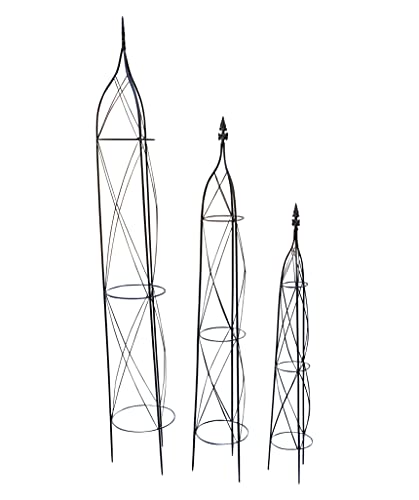 Fachhandel Plus Rankhilfe Rank-Obelisken Metall Kletterhilfe Ranksäule Klettersäule 3er Set – Bild 4