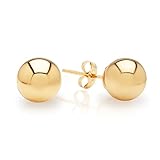 14K Yellow Gold Ball Stud Earrings