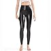 Womens Sexy Black Faux Leather Leggins Pants High Waisted Tights (L Fit Waist 30