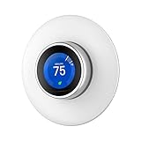 HomeMount Wall Plate Cover for Nest Learning Thermostat 3rd 2nd 1st Generation 3D Stereoscopic Plastic Round Fingerprint Resistant Bracket Mount(Not Compatible with Nest E)-White