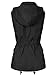 MixMatchy Women's Drawstring Lightweight Loose Fit Sleeveless Vest Utility Jacket