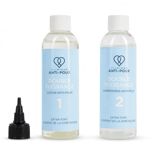 Clinique Double Power Lice Kills Lice Nits Effectively Kills Lice and Nits Lice Treatment Kit, Dimethicone Lotion and Shampoo for Adults and Children, Eucalyptus Scent