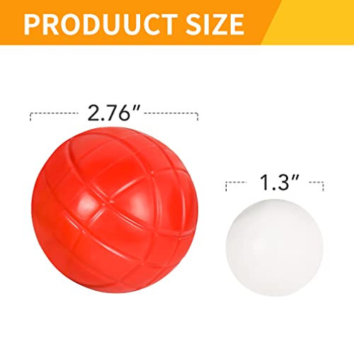 TopEmp Backyard Bocce Ball Set with 8pc 90mm Balls and 1pc Pallino