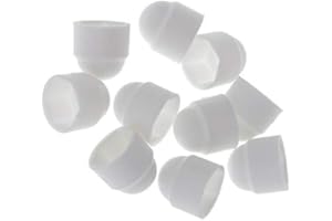 M6 (6mm) White Plastic Nut/Cover Caps 10MM Spanner Size - PK 50