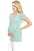 LaClef Women's Crossover V Neck Short Sleeve Nursing Breastfeeding Tops (Large, Sage)