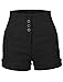 RubyK Women's High Waisted Sailor Shorts with Stretch, Large, Black,Rbkwb1173_black,Large