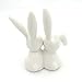 OYLZ Ceramic Rabbit Bunny Jewelry Ring Holder,Engagement Ring and Wedding Ring Holder Stand Display
