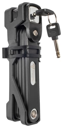 TWIRL Cerradura plegable,con llave, acero, negro