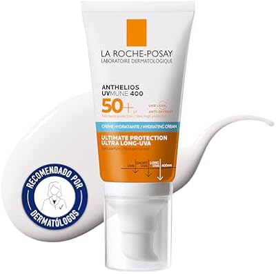 La Roche Posay Creme Hidratante SPF50+, Alta Proteção, Resistente à Água, Combate o Fotoenvelhecimento, Textura Clara, Anthelios UV-MUNE 400, Sem Perfume, 50 ml