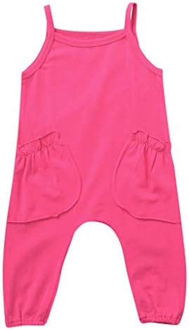 Sameno Newborn Kids Baby Boys Girls Sleeveless Solid Color Romper Jumpsuit Outfits Set Clothes