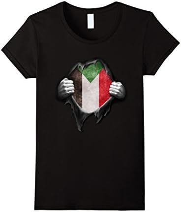 Women's Sudan Flag T Shirt. Proud Sudanese Medium Black