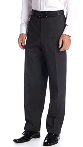 IZOD Men’s Classic Fit Suit Separates Fine Stripe Pants, Black