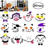 Unomor Foam Pumpkin Decorations Craft Kit, Halloween Crafts as Halloween Party Trick or Treat Autumn Party Supplies, 24 Sets 