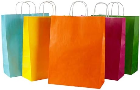 Thepaperbagstore 30 Light Pink/White Stripe Medium Paper Bags with Handles, 25x11x31cm - Image 5