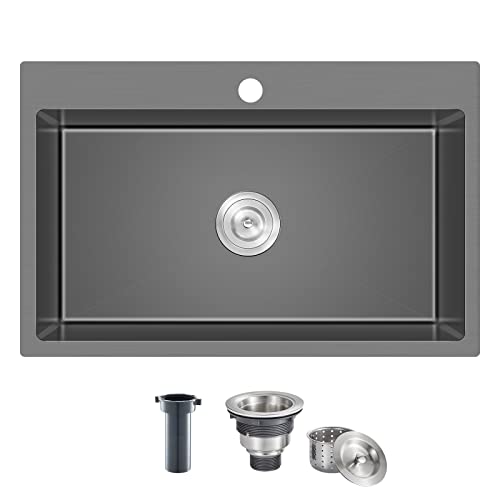 KINKIB Black Topmount Kitchen Sink
