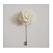 Hansicod Men's Lapel Flower Stick Brooch Pin Boutonniere Pin for Suit Tuxedo Corsage (3.74 in, White)
