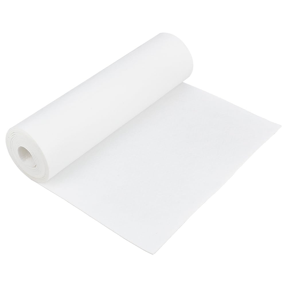 BENECREAT 3Mx40cm Felt Roll, Floral White Craft Felt Fabric Bulk, 2mm Thick Nonwoven Felt Roll for DIY Arts & Crafts, Patchwork Sewing Deocoration