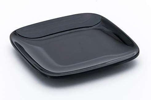 Fuji Merchandise Black Jade Glossy Melamine Dinner Serving Ware Set of 6 Plates Restaurant Supply Home Use (6, 5" Square)