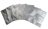 Mylar Bags - 5 Mil 8"x8" 1 Quart - Genuine Odor-Proof Aluminum Foil-Lined Bag for Long Term Food or Herb Storage (50)
