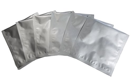 Mylar Bags - 5 Mil 8"x8" 1 Quart - Genuine Odor-Proof Aluminum Foil-Lined Bag for Long Term Food or Herb Storage (50)