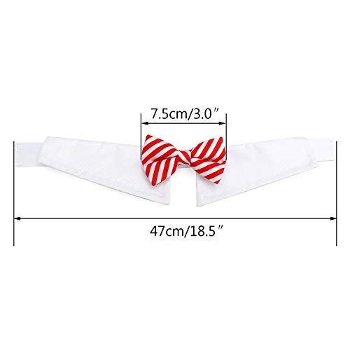 Segarty Large Dog Bow Tie, 6 PCS Formal Black & Red Tuxedo Bowtie Set Pet Accessories, Birthday Gift