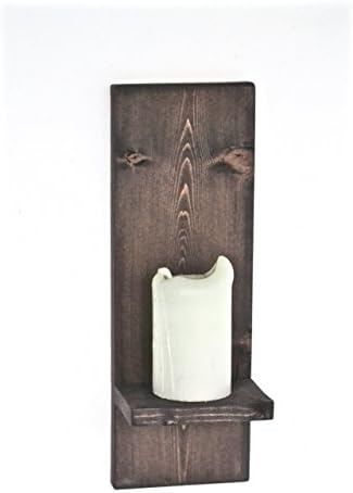 Rustic Wooden Wall Sconce Candle Holder Primitive Home Decor