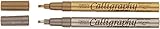 Uchida 125-C-GLD Marvy Chisel Point Pen Tip Calligraphy Paint Marker, Gold