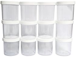 Happy Gross Empty Slime Storage Containers - 12 Pack 6 Ounce Jars. Clear Slime Jars with Airtight Lids, BPA Free material