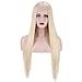 ENTRANCED STYLES Synthetic Blonde Lace Front Wigs for Women Long Straight Wig Middle Parting Natural Looking Wig for Daily Use Heat Resistant Fiber