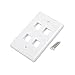 [UL Listed] Cable Matters 10-Pack Low Profile 4-Port Keystone Jack Wall Plate, RJ45 Wall Plate for Keystone Jacks in White