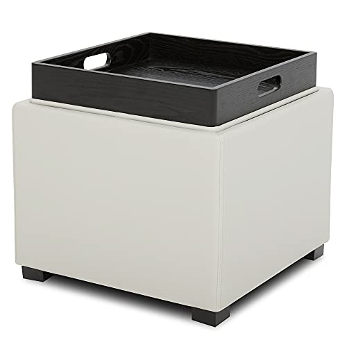CHITA Storage Ottoman Cube (with Tray),Footrest Stool Seat Serve as
