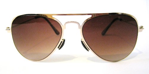 Kids Ages 4 - 10 Gold Halloween Costume Party Aviator Sunglasses Free Pilot Pin