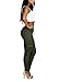 OLUOLIN Womens Solid Color Stretch Drawstring Skinny Pants Cargo Joggers Size S Green