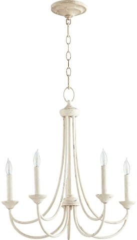 Quorum Lighting 6250-5-70, Brooks 1 Tier Chandelier Lighting, 5LT, 100 Watts, Persian White
