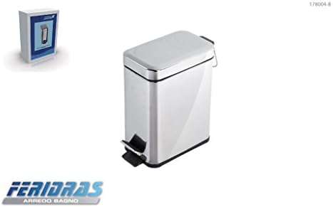 FERIDRAS Rectangular Bin 5 Lt Chrome