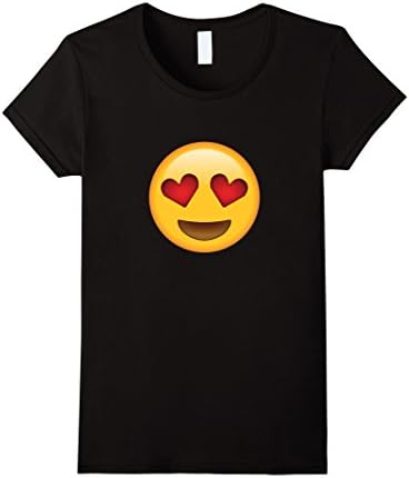 Womens Heart Eyes T Shirt Medium Black
