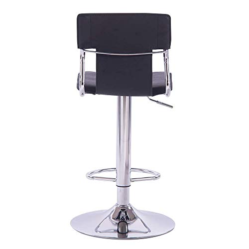 Sidanli Black Adjustable Swivel Counter Bar Stool Chairs with Back (Set