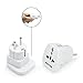 [2 Pack] BESTTEN Travel Adapter Plug for Europe, Germany, France, Russia, South Korea, Egypt, Iran, Indonesia (See List), Type F, 2-Pin Plug and 3-Prong Non-Tamper-Resistant Socket